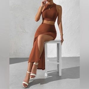 17. SHEIN Ribbed Skirt Set